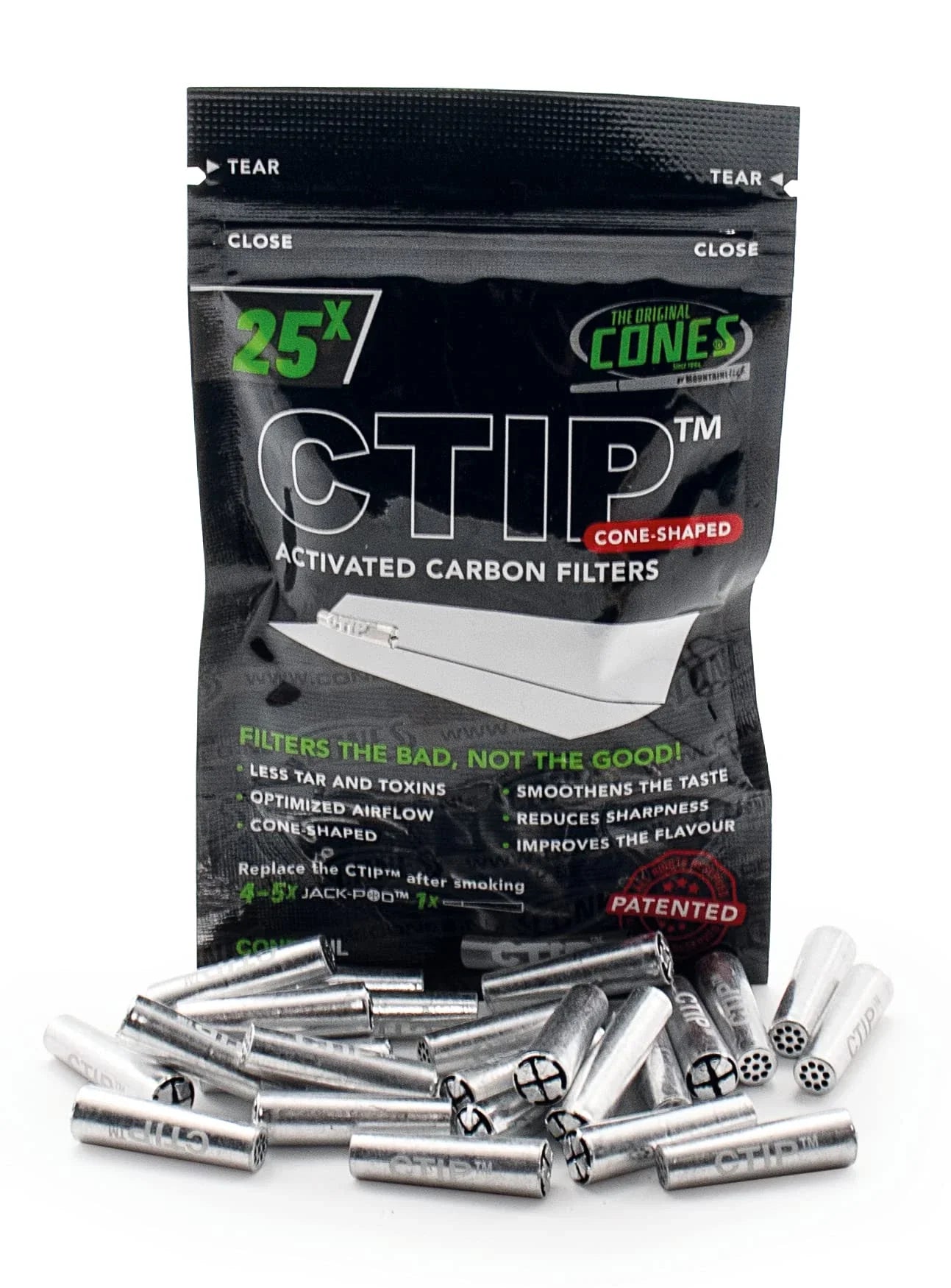 CTIP FILTER TIPS 25/PK ACTIVE CARBON FILTERS