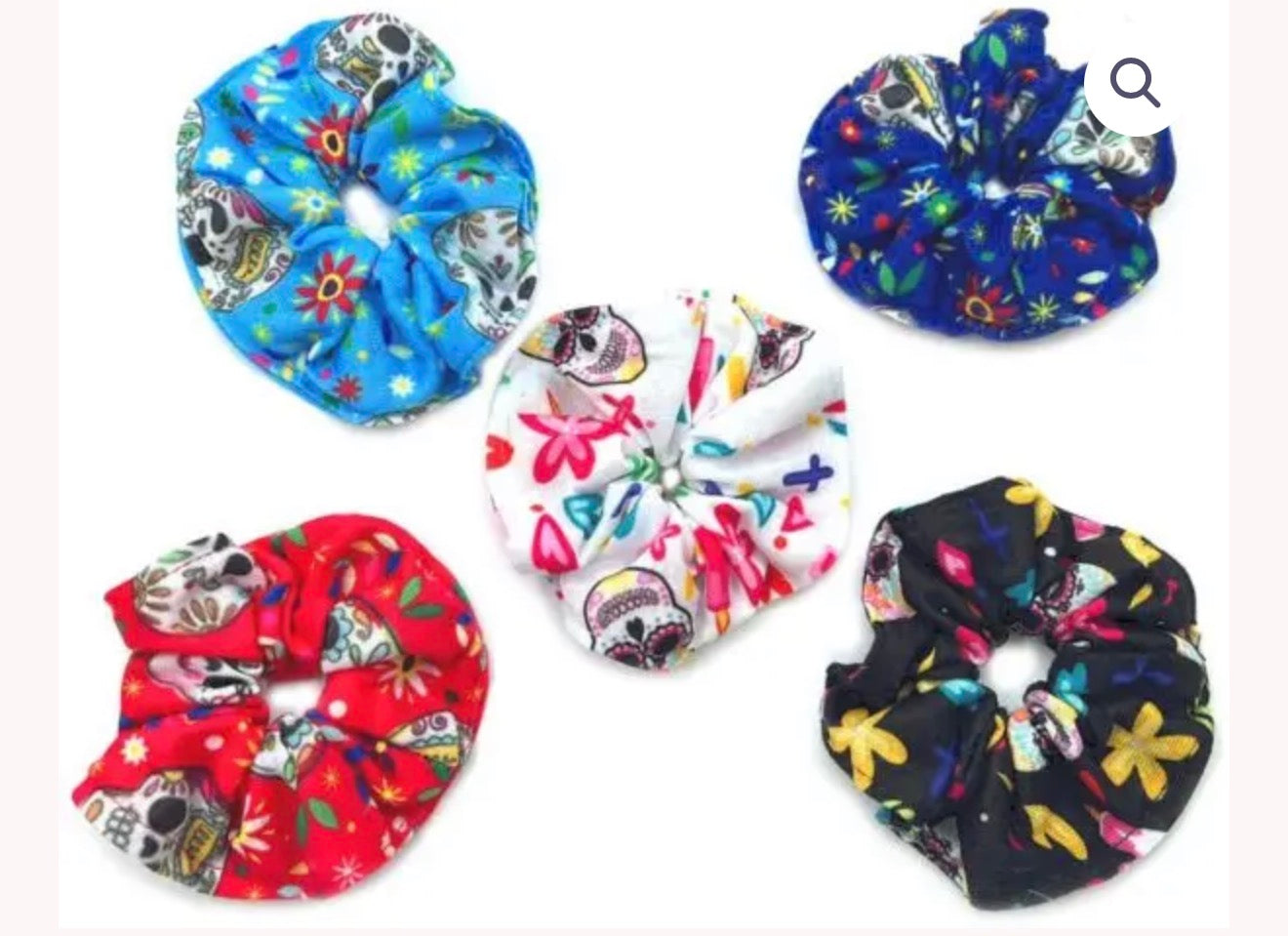 HANDMADE SKULL PATTERN SCRUNCHIES