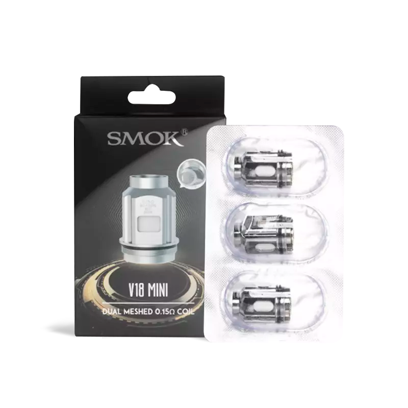 SMOK-COIL TFV18 MINI- DUAL MESHED 0.15 OHMS -PAQUETE CON 3 PIEZAS