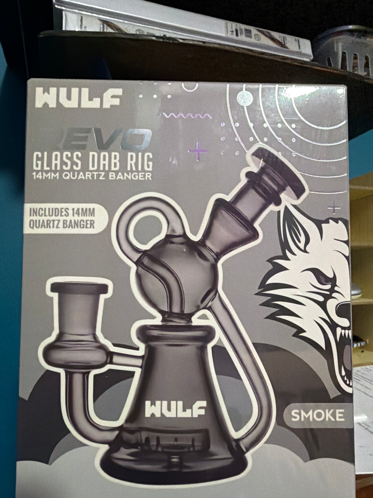 Wulf Glass Revo 14mm Dab Rig with Quartz Banger SMOKE