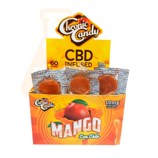 CHRONIC CANDY-CBD LOLLIPOP- MANGO CHILE