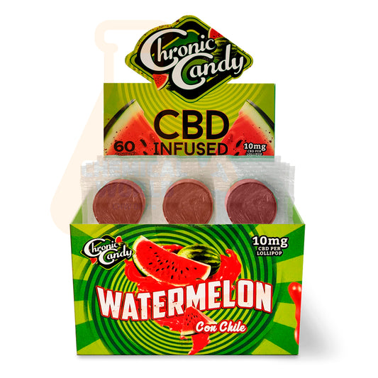 CHRONIC CANDY-CBD LOLLIPOP- WATERMELON CON CHILE