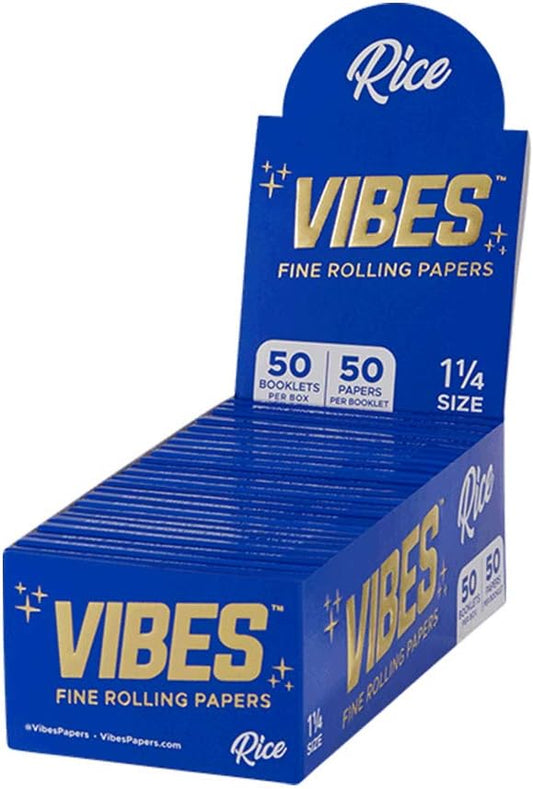 VIBES RICE ROLLING PAPERS 1 1/4 BLUE