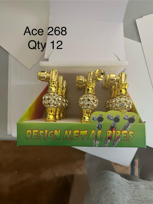 PIPA DE ORO CON DIAMANTES ACE268