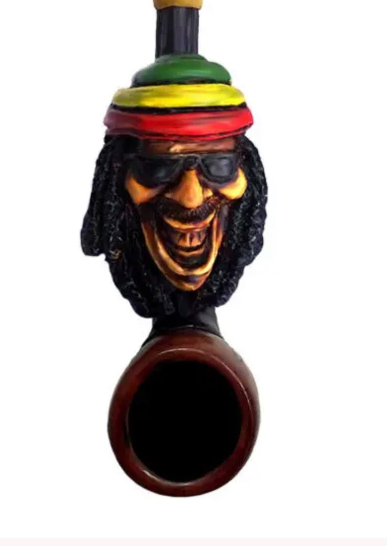 HAND CRAFTED MINI PIPE - RASTA SCAR