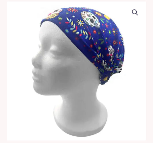 HANDMADE HEADBANDS WITH DAY OF THE DEAD SKULL PATTERN