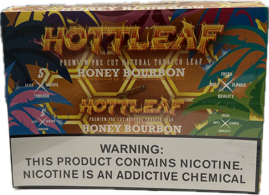 HOTTLEAF PREMIUM PRE-CUT NATURAL TABACCO LEAF HONEY BOURBON