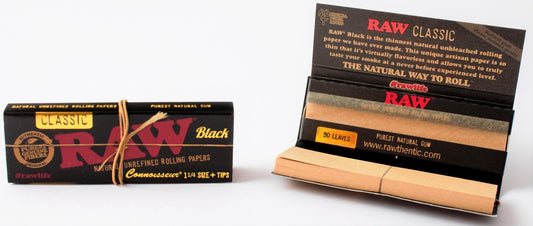 RAW CLASSIC  BLACK CONNOSSEUR 1 1/4 (24PCS)