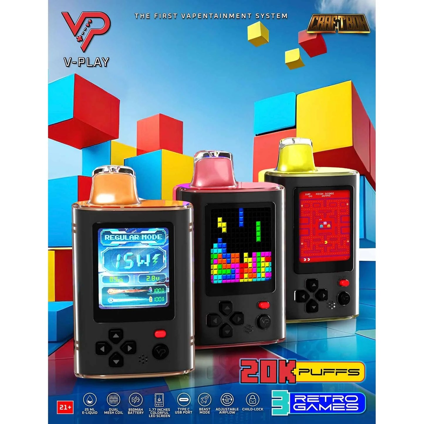 VPLAY CRAFTBOX DISPOSABLE 20000 PUFFS -WTF