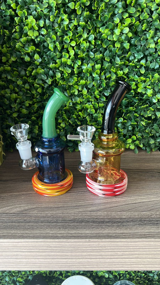 6" REVERSAL BASE WATER PIPE BONG WITH 14MM MALE BOLW
