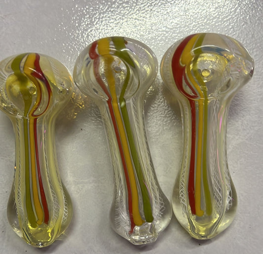 3.5" HAND PIPE FLAT FRIT  TWISTING ART