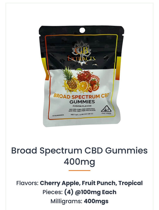 GB EXTRACTS CBD BROAD SPECTRUM GUMMIES- 400MG