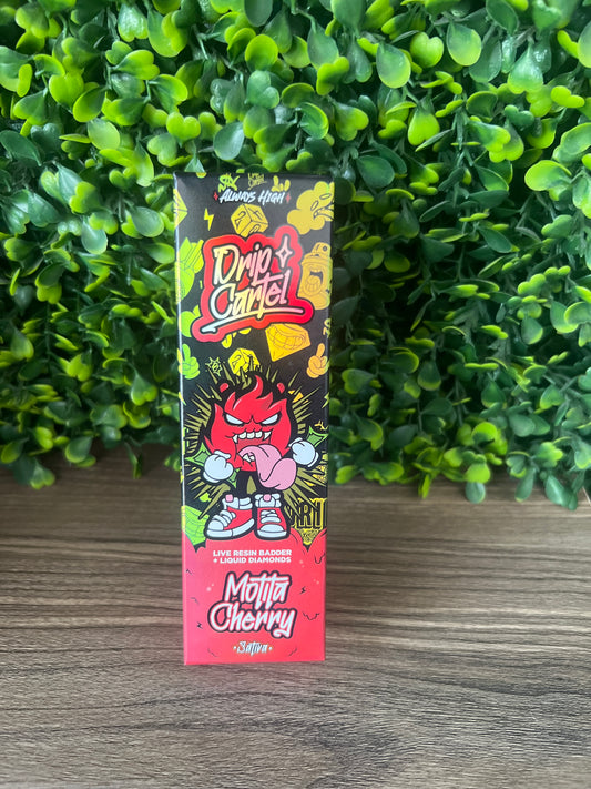 DRIP CARTEL - DESECHABLE 1.1G (SATIVA) LIQUID DIAMONDS - MOTITA CHERRY-
