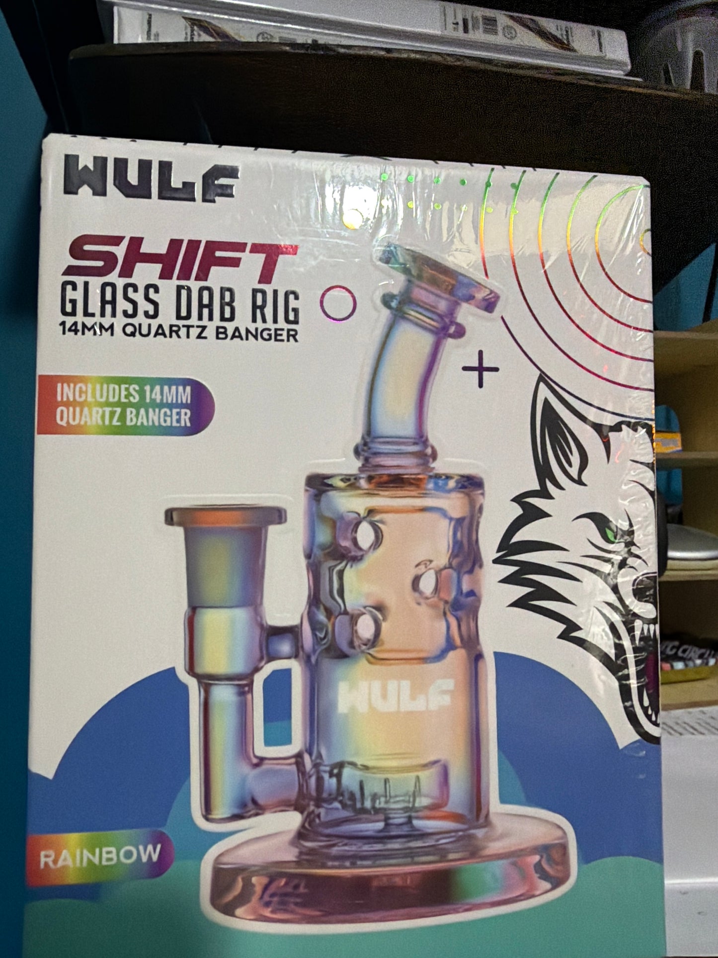 Wulf Glass Shift 14mm Dab Rig with Quartz Banger FULL