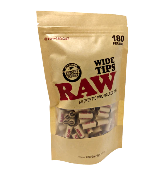 RAW TIPS PRE-ROLLED 180CT/BAG 00069