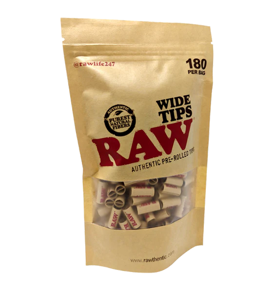 RAW TIPS PRE-ROLLED 180CT/BAG 00069